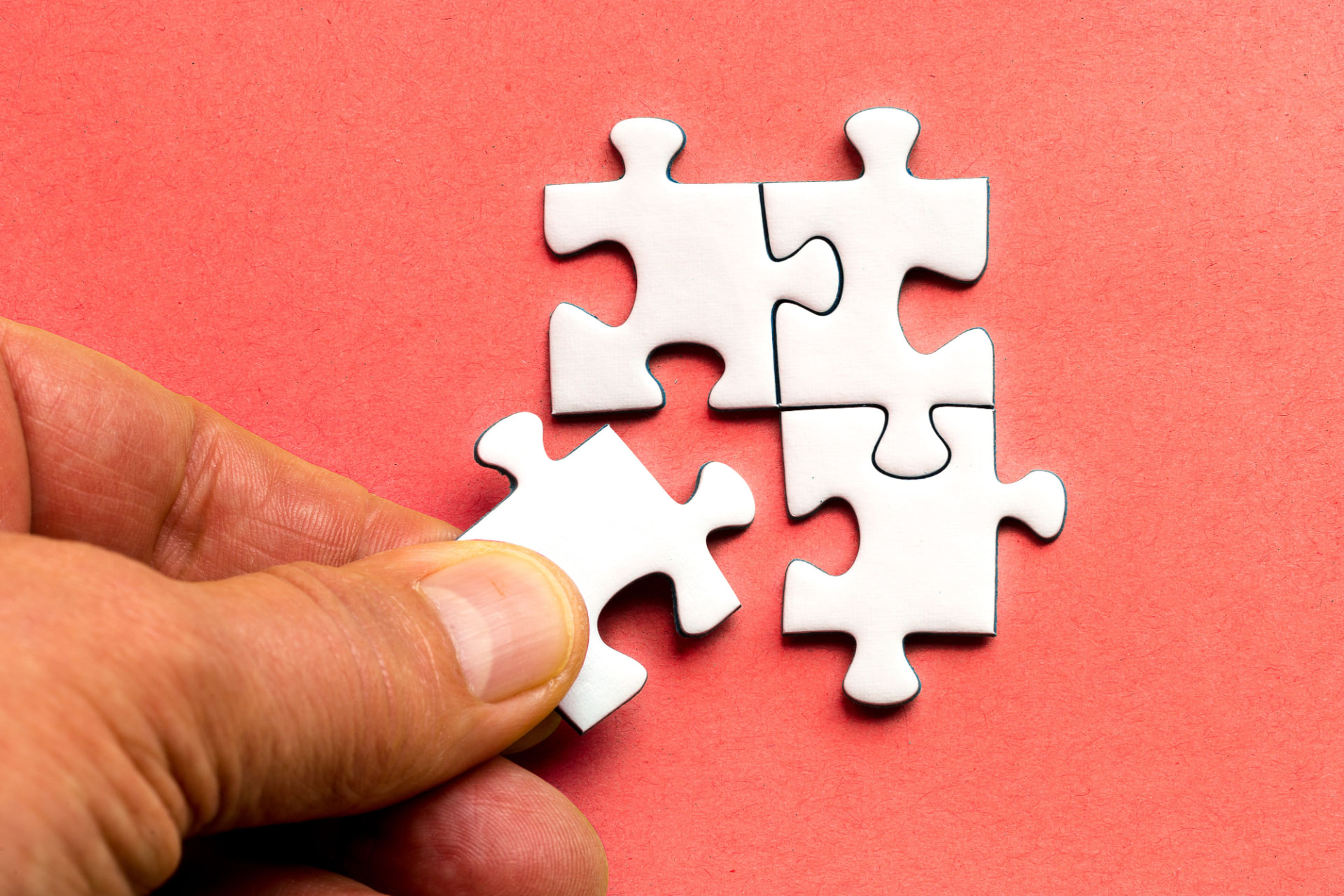 Jigsaw puzzle pieces coming together